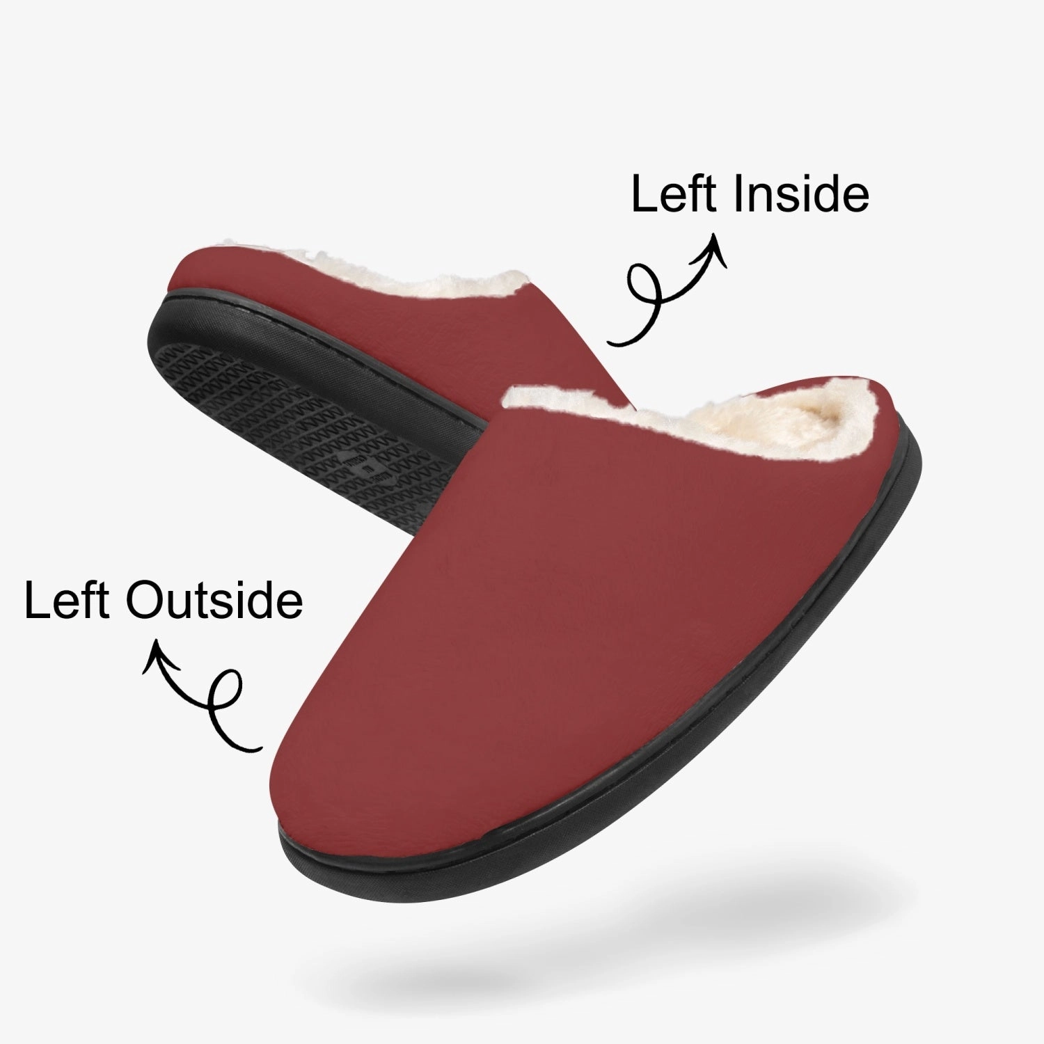 Sport Slide Sandals Cozy Dark Red Memory Foam Slippers