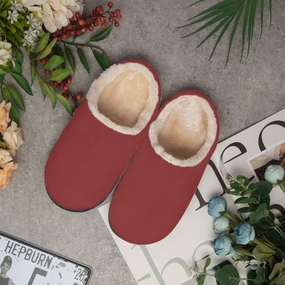 Cozy Dark Red Memory Foam Slippers Bonobos Slippers