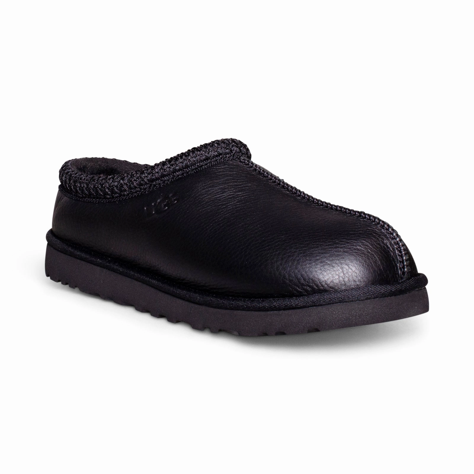 Furmoo Slippers UGG Tasman Leather Black Slippers - Men's