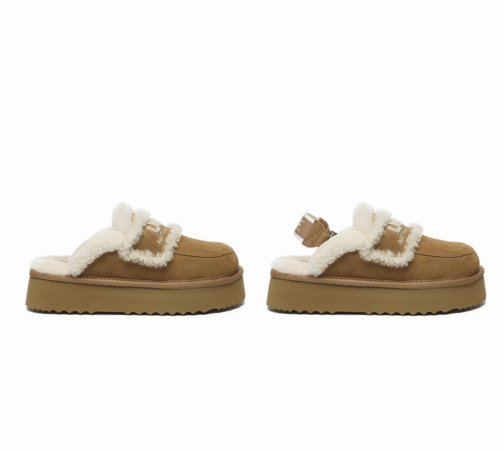 AUSTRALIAN SHEPHERD UGG Slippers Women Removable Strap Slingback Platform Rilee Slides Cloudfoam Plus