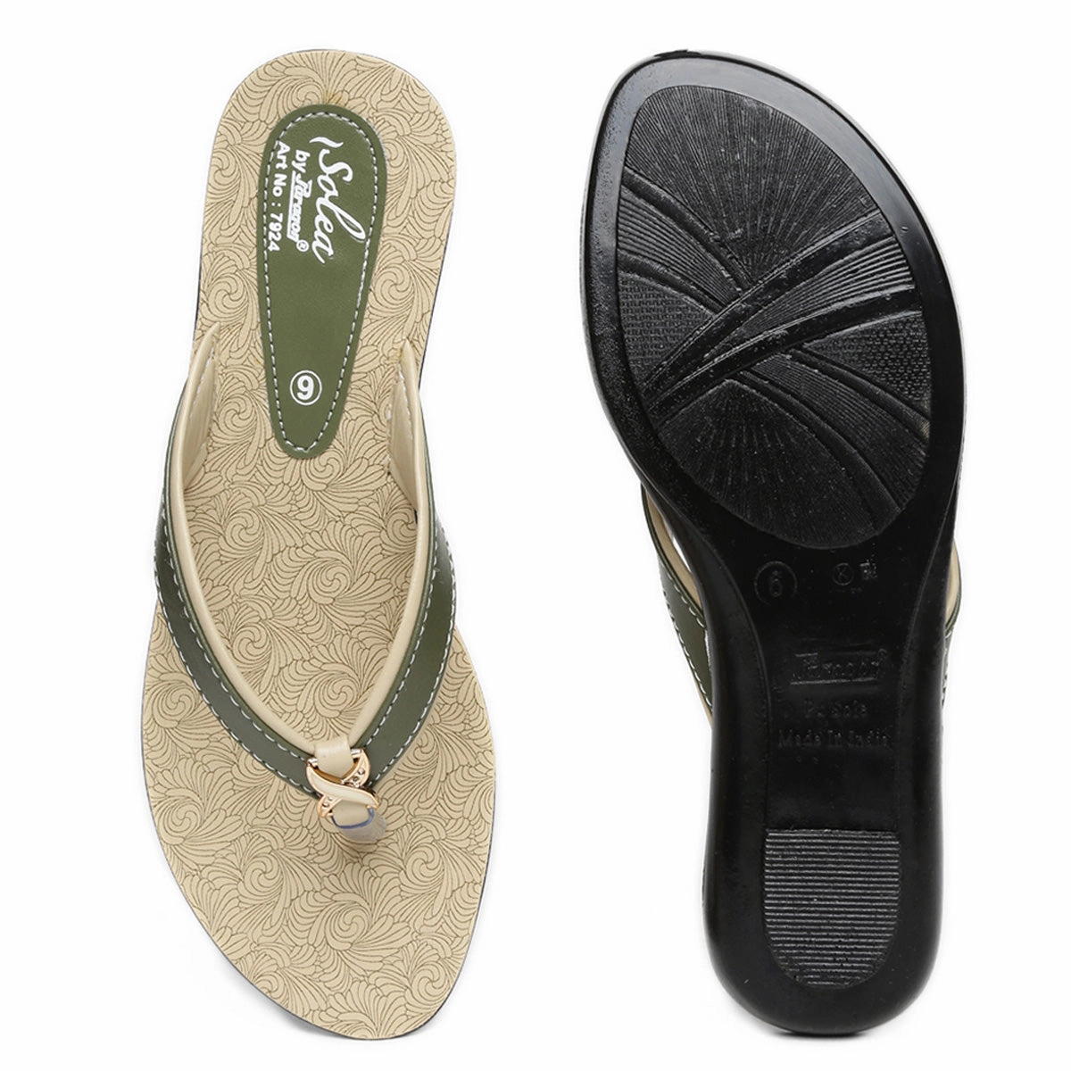 Flip Flops With Jewels Paragon PU7924L Women Stylish Lightweight Flipflops | Comfortable soles| Casual & Trendy Slippers | Indoor & Outdoor