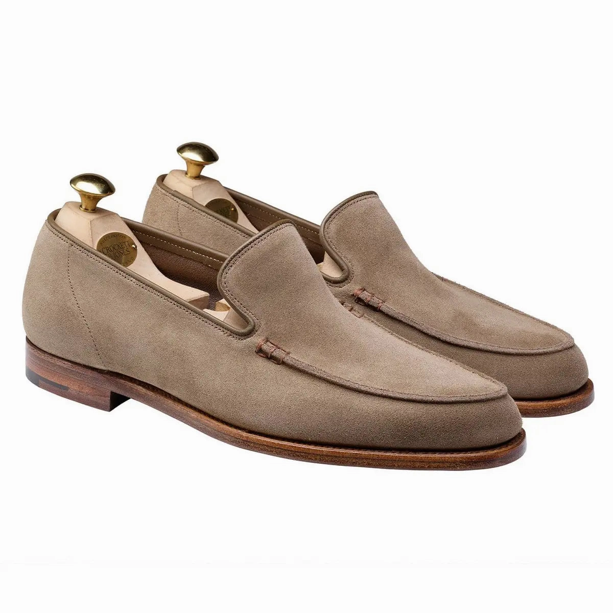 Crockett & Jones - Salcombe Khaki Suede Unstructured Loafer Geneva Loafers