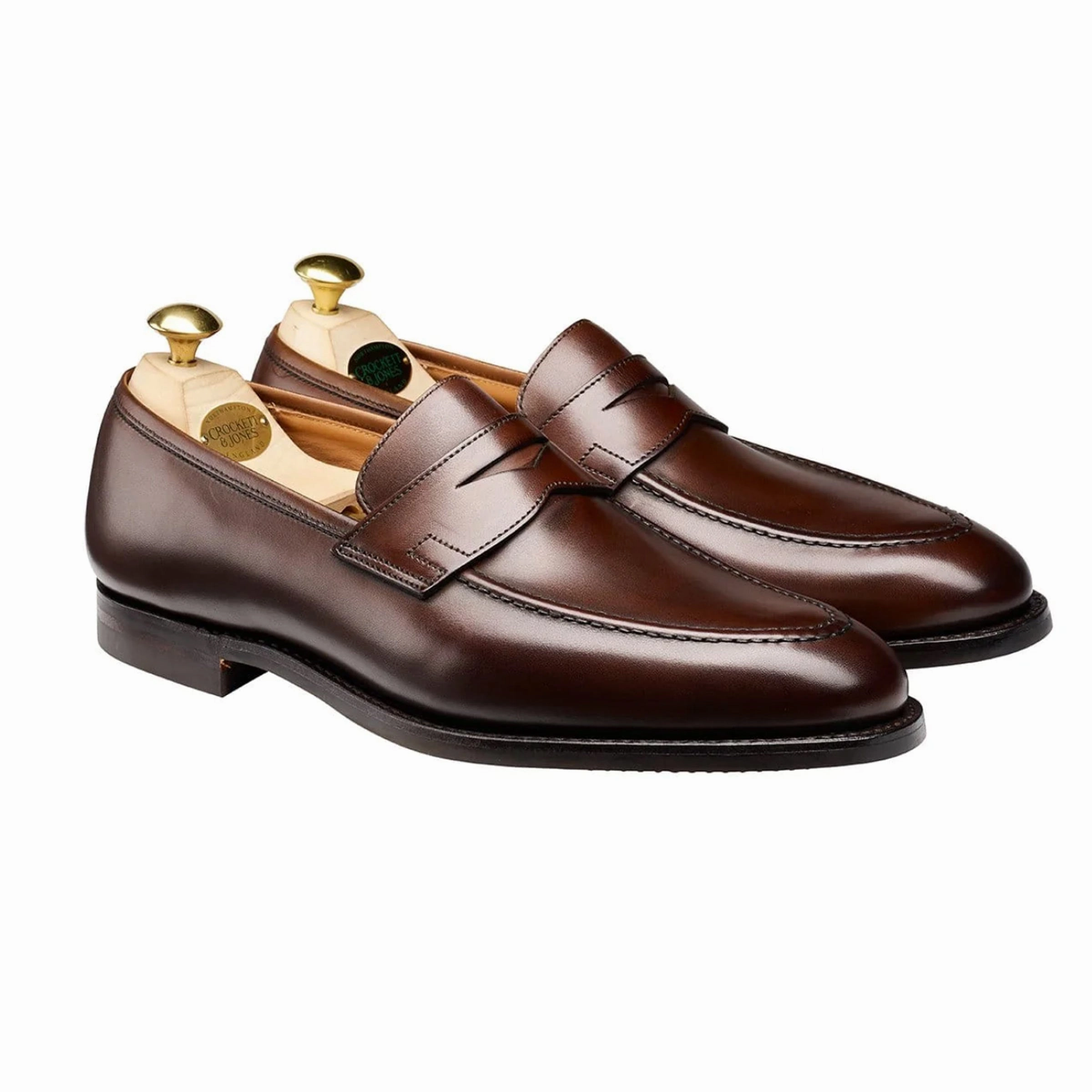 Crockett & Jones - Sydney Brown Calf Penny Loafer - Single City Sole Haley Loafers