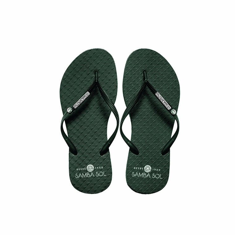 Holiday Flip Flops Samba Sol Women's Crystal Collection Flip Flops - Emerald Crystal