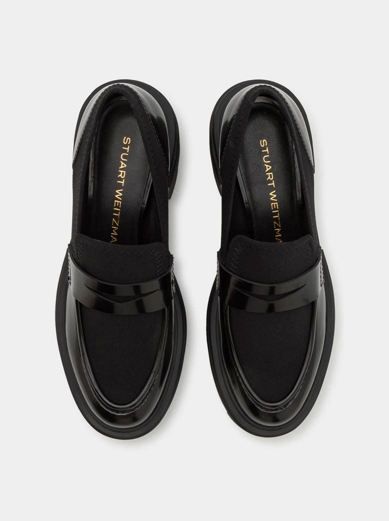 Soho Loafer black stretch / high shine Italian Leather Loafers
