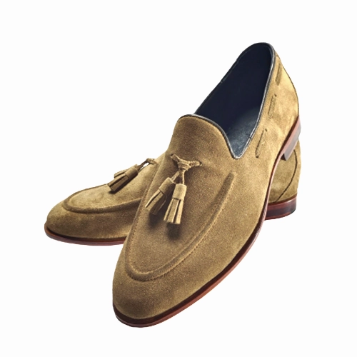 Dv Loafers Custom Made Shoes, Handmade shoes Premium Quality Brown Suede Loafers Slipon Moccasin Tassels Womens Shoes, Mens Shoes