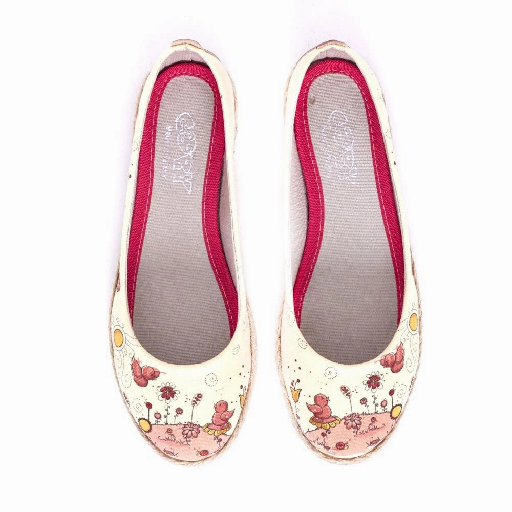 Cute Birds Ballerinas Shoes FBR1196 Swollen Feet Flat Shoes