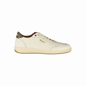 Blauer White Leather Men Sneaker Sneakers V