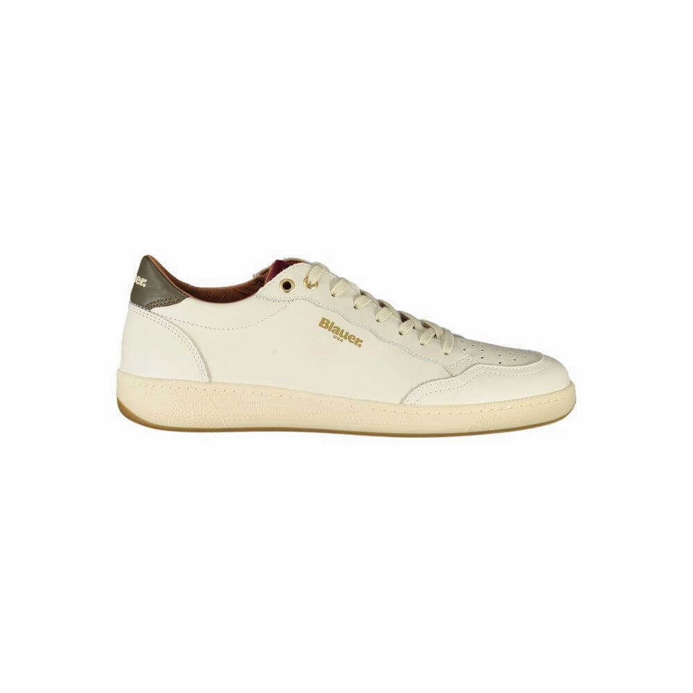 Blauer White Leather Men Sneaker Catherine Malandrino Sneakers