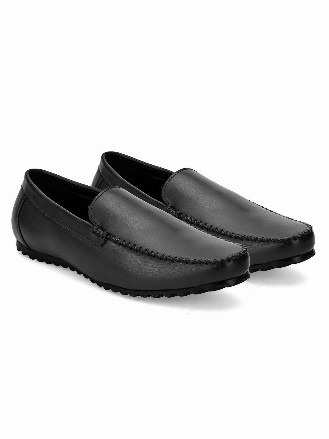 Dart Black Solid Loafers Almost Loafers