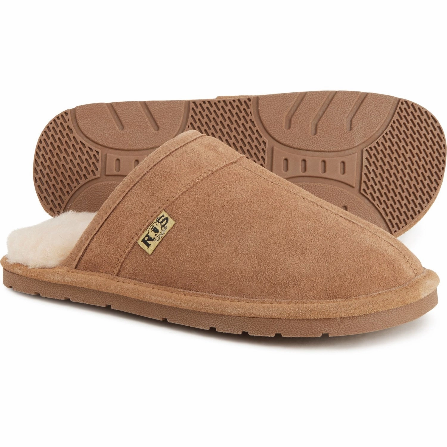 RJ FUZZIES Men's Cozy Wool Scuff Suede Comfort Slip-on Style Slippers Slippers At