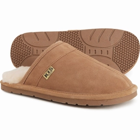 RJ FUZZIES Men's Cozy Wool Scuff Suede Comfort Slip-on Style Slippers Mermaid Slippers