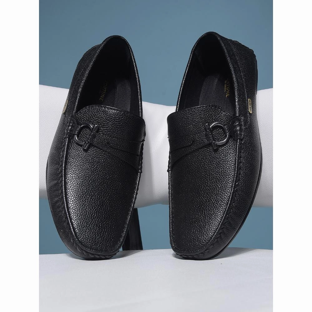Fortune By Liberty Mens SME-2E Black Formal Loafers Suede Driving Loafers