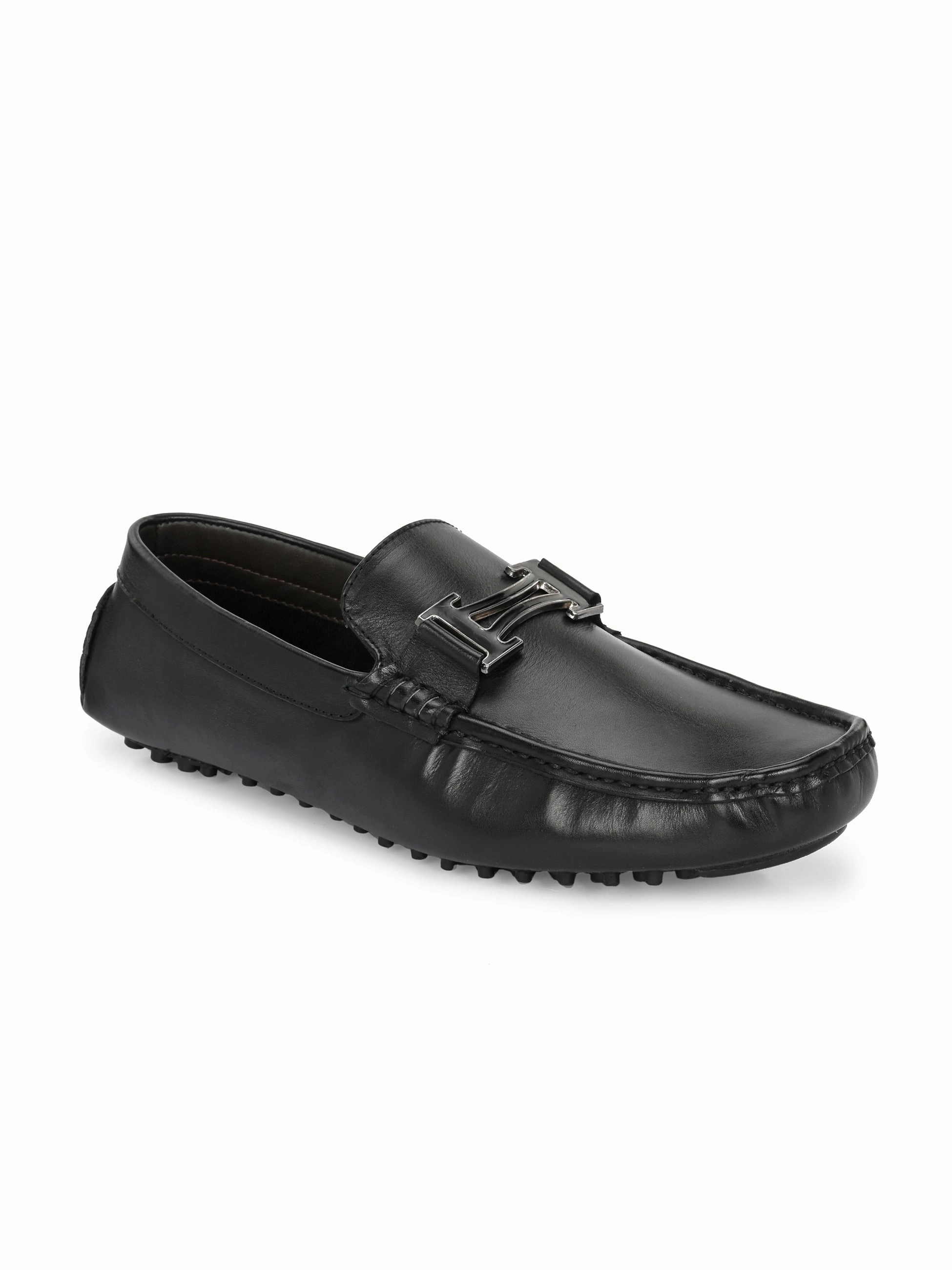 Diaz Black Driving Loafers Light The Way Leather Loafers