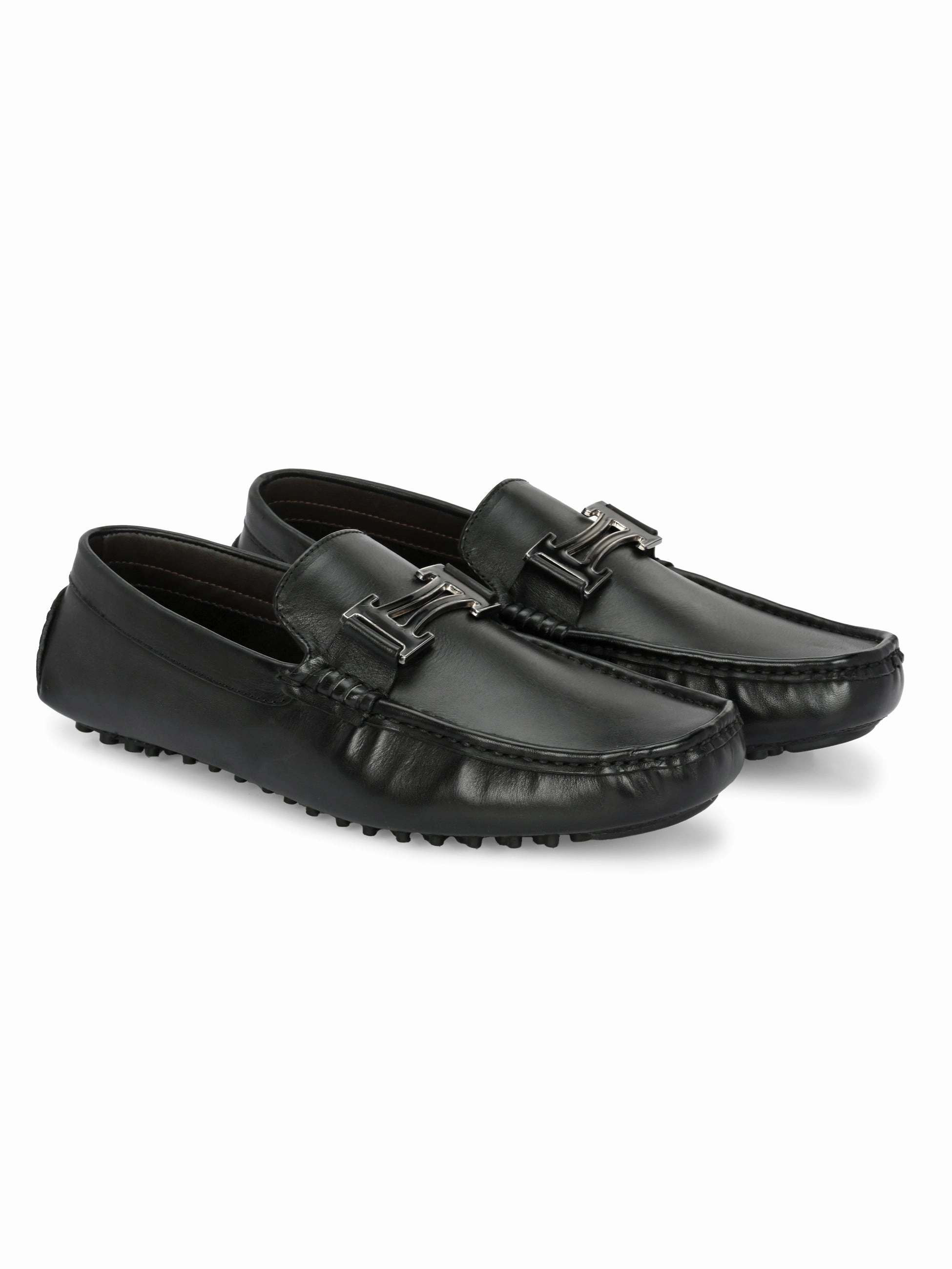 Diaz Black Driving Loafers Fit Loafers