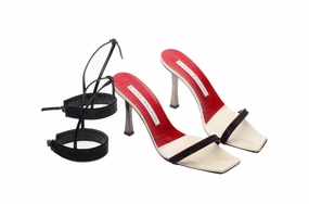 Summer Sandals 2024 Diego Dolcini - Tan Sandals with Black Ankle Attachments - IT 38 1/2