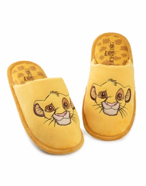 Sheepskin Mule Slippers Disney The Lion King Simba Yellow Mule Women's Slippers