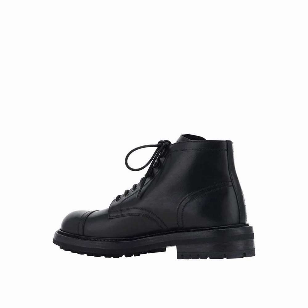 Best Shoes For Feet Dolce & Gabbana Black Calfskin Lace-Up Boots