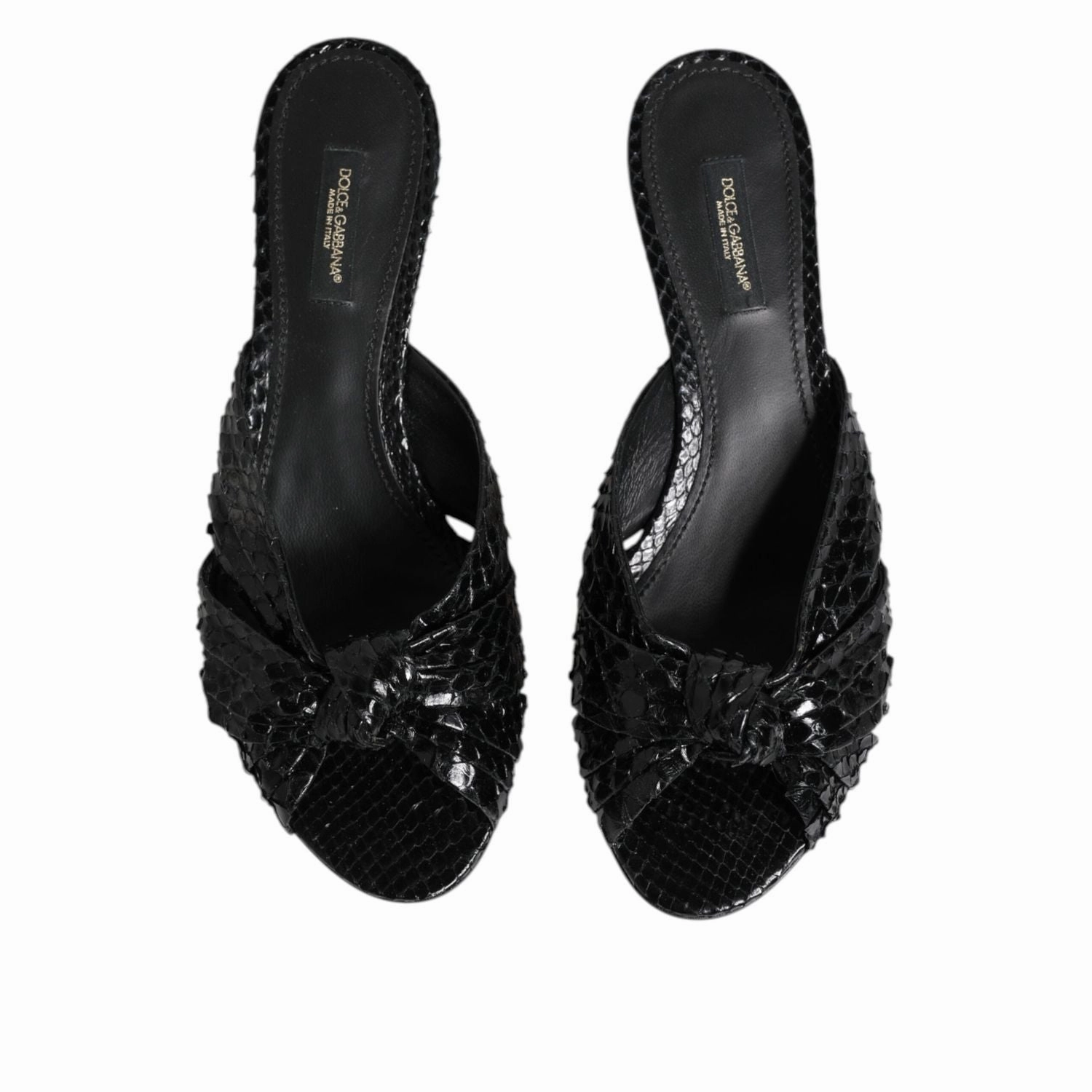Dolce & Gabbana Black Leather Heels Slides Sandals Shoes Sandals That Are Good For Your Feet