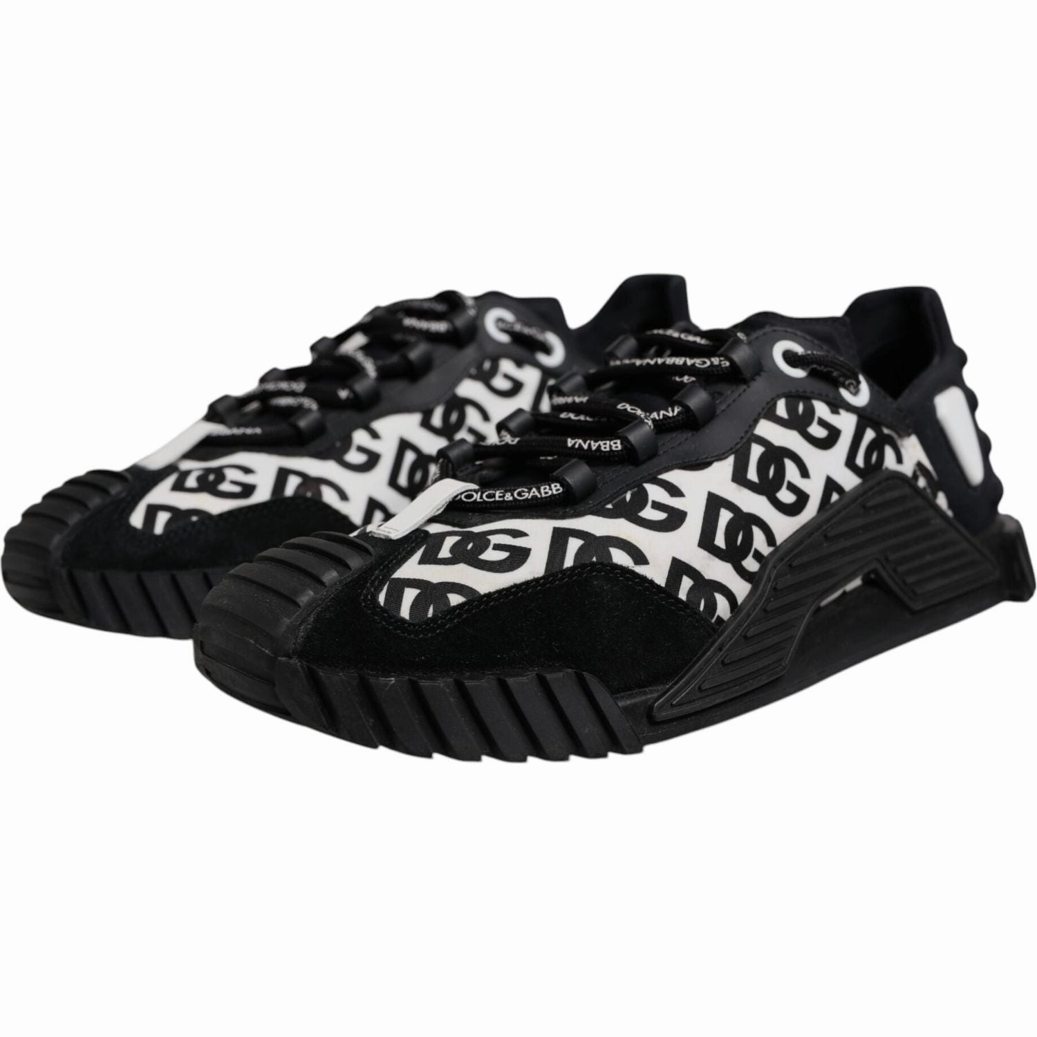 Dolce & Gabbana Black Logo Lace Up Low Top NS1 Sneakers Shoes Ugg Slip On Sneakers