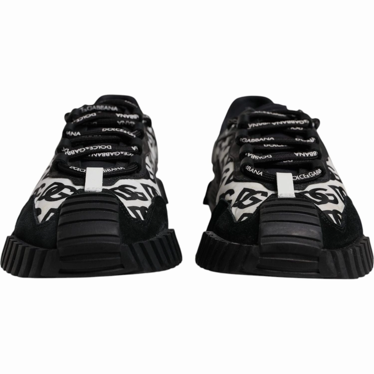 Cute Platform Sneakers Dolce & Gabbana Black Logo Lace Up Low Top NS1 Sneakers Shoes