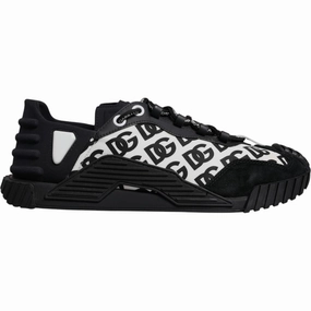 Acrylic Paint For Sneakers Dolce & Gabbana Black Logo Lace Up Low Top NS1 Sneakers Shoes