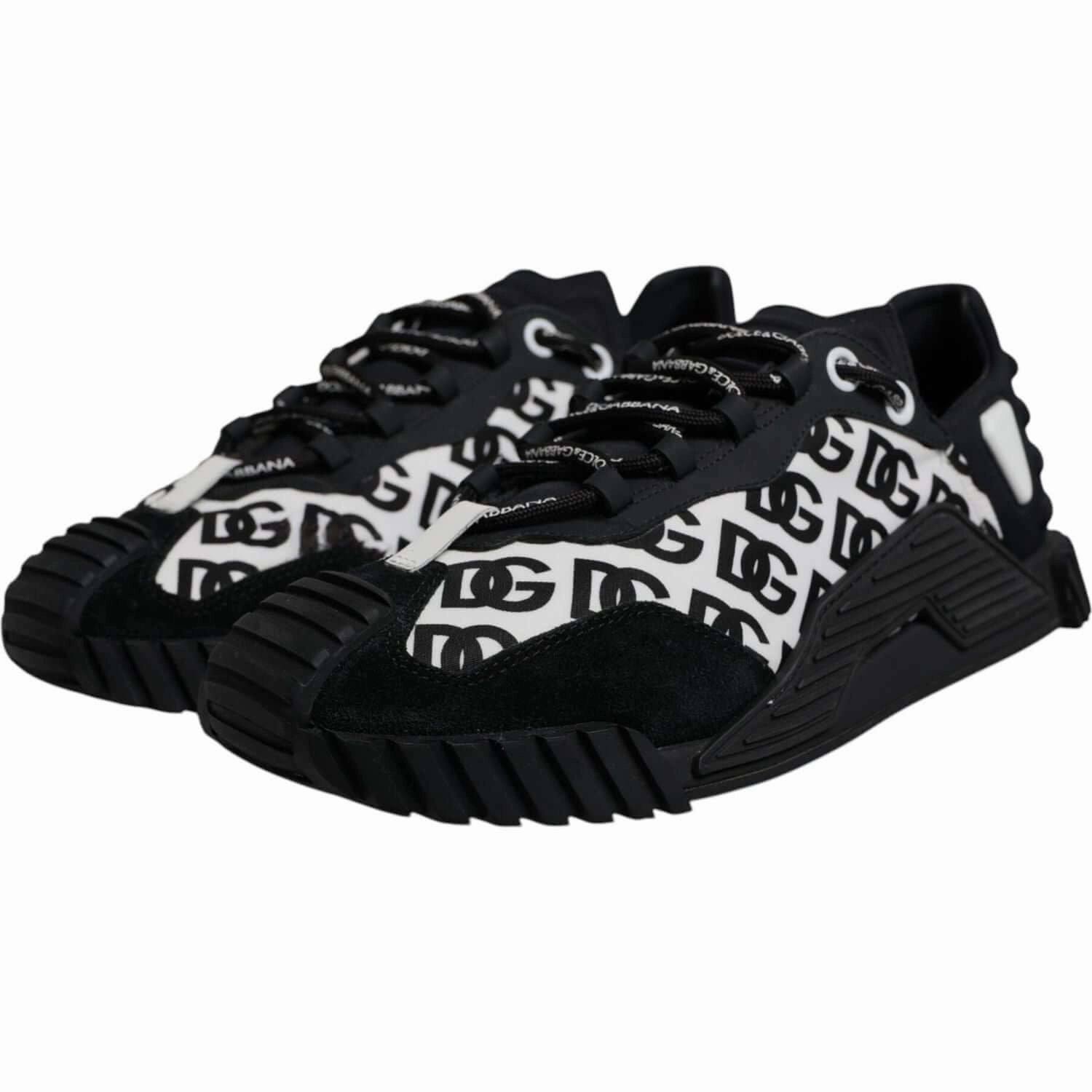 Dolce & Gabbana Black Logo Lace Up Low Top NS1 Sneakers Shoes Dress Sneakers
