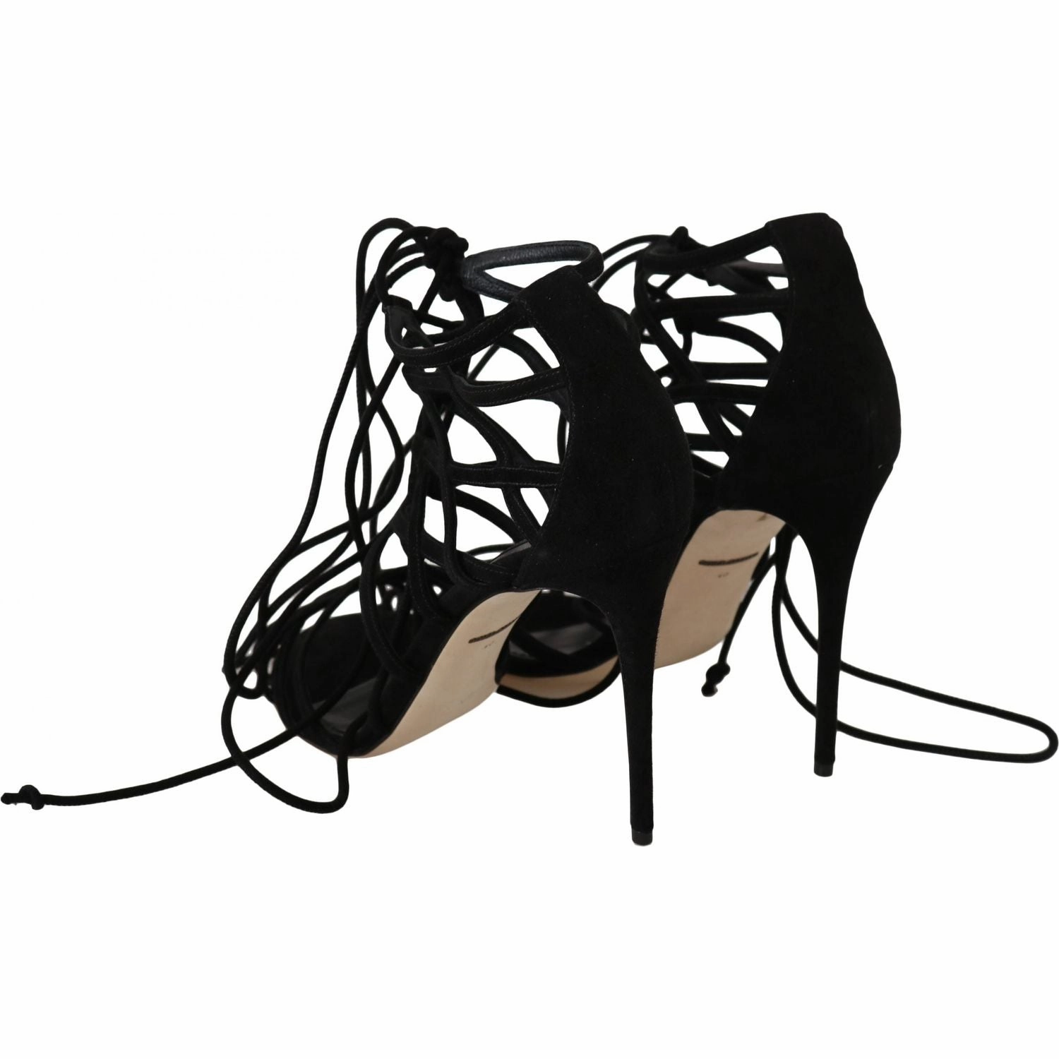 Dolce & Gabbana Black Suede Strap Stilettos Sandals Sandals Compare