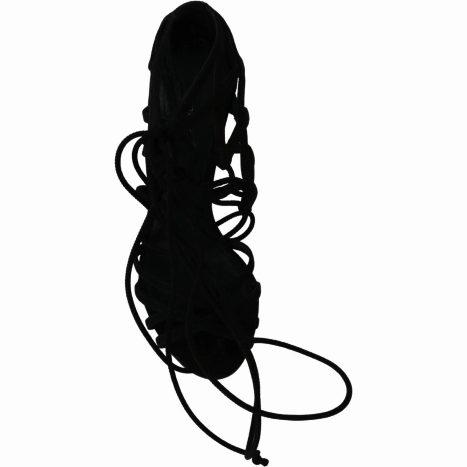 Samurai Sandals Dolce & Gabbana Black Suede Strap Stilettos Shoes Sandals