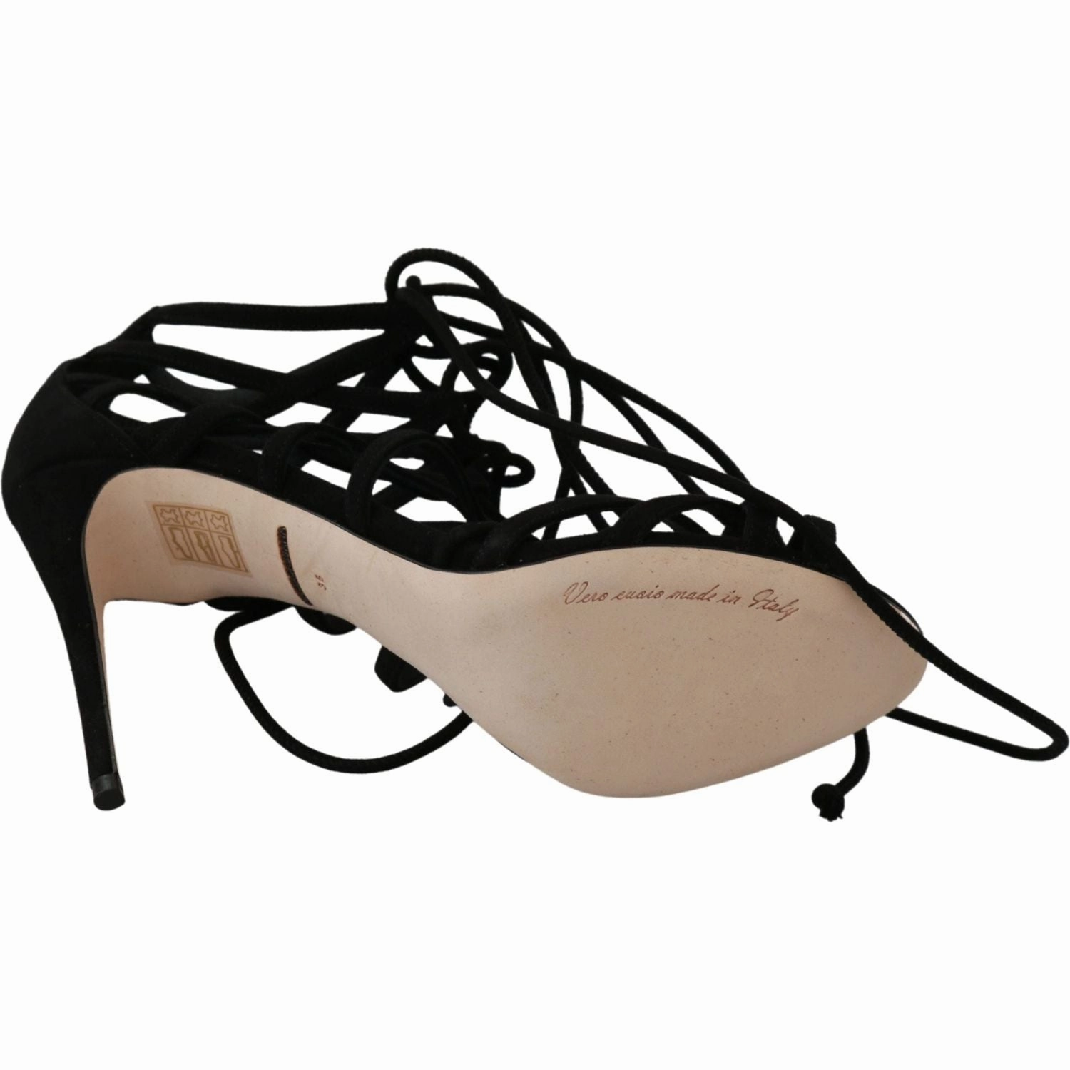 Dolce & Gabbana Black Suede Strap Stilettos Shoes Sandals Neuropathy Sandals