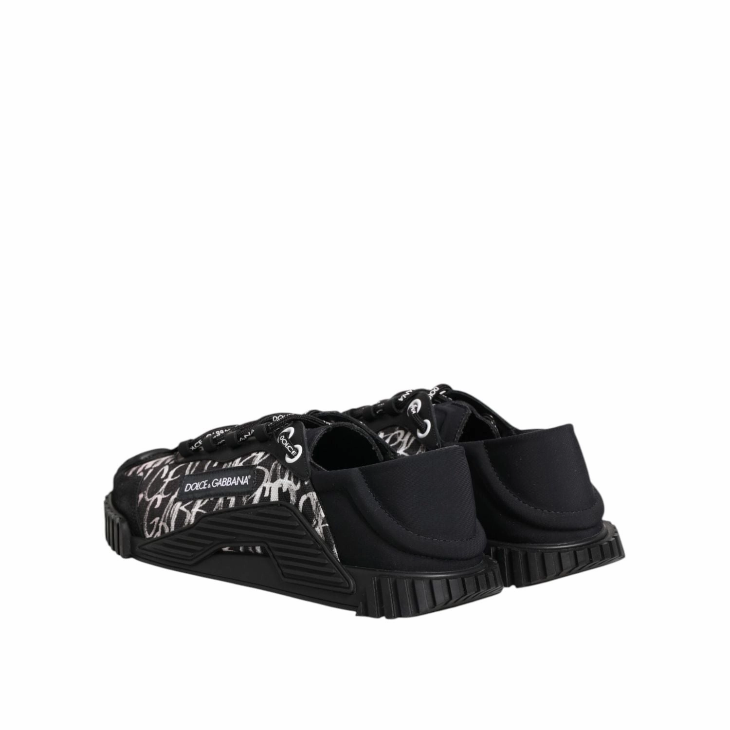Dolce & Gabbana Black White NS1 Lace Up Low Top Sneakers Shoes Politics Sneakers
