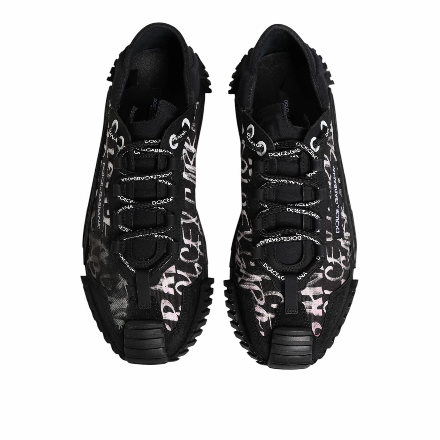 Dolce & Gabbana Black White NS1 Lace Up Low Top Sneakers Shoes Silver Sneakers Flagstaff