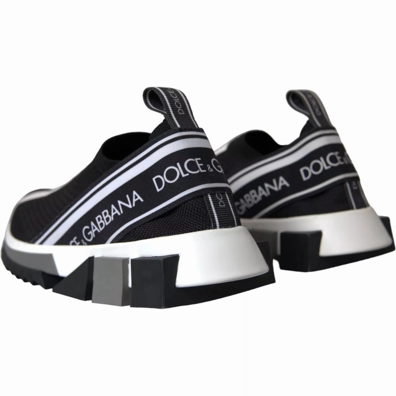 Dolce & Gabbana Black White Slip On Sorrento Sneakers Shoes Rei Sneakers