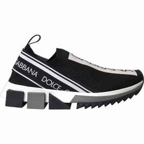 Wedding Bride Sneakers Dolce & Gabbana Black White Slip On Sorrento Sneakers Shoes