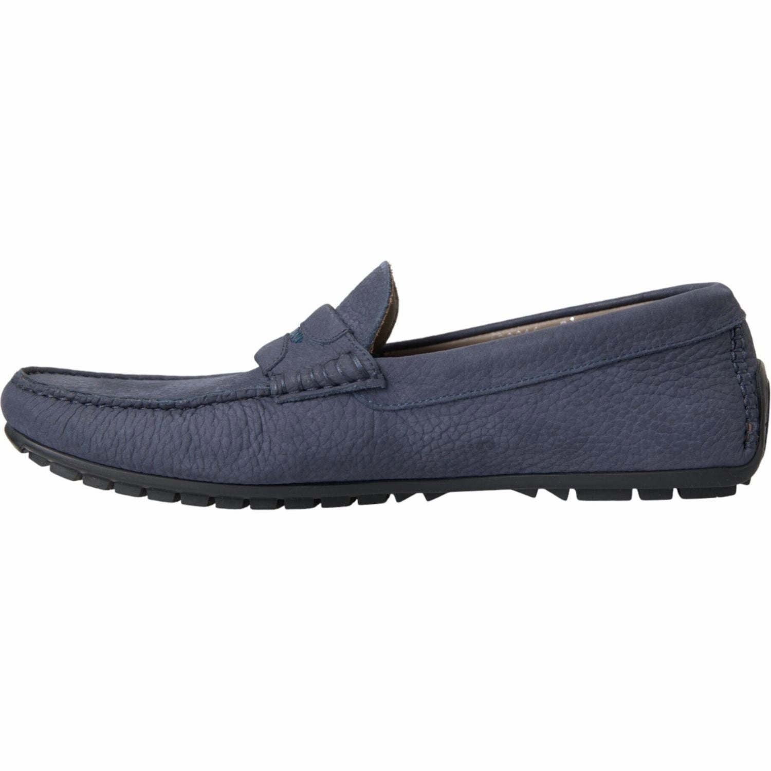 Dolce & Gabbana Blue Calf Leather Slip On Moccasin Shoes Stingray Loafers