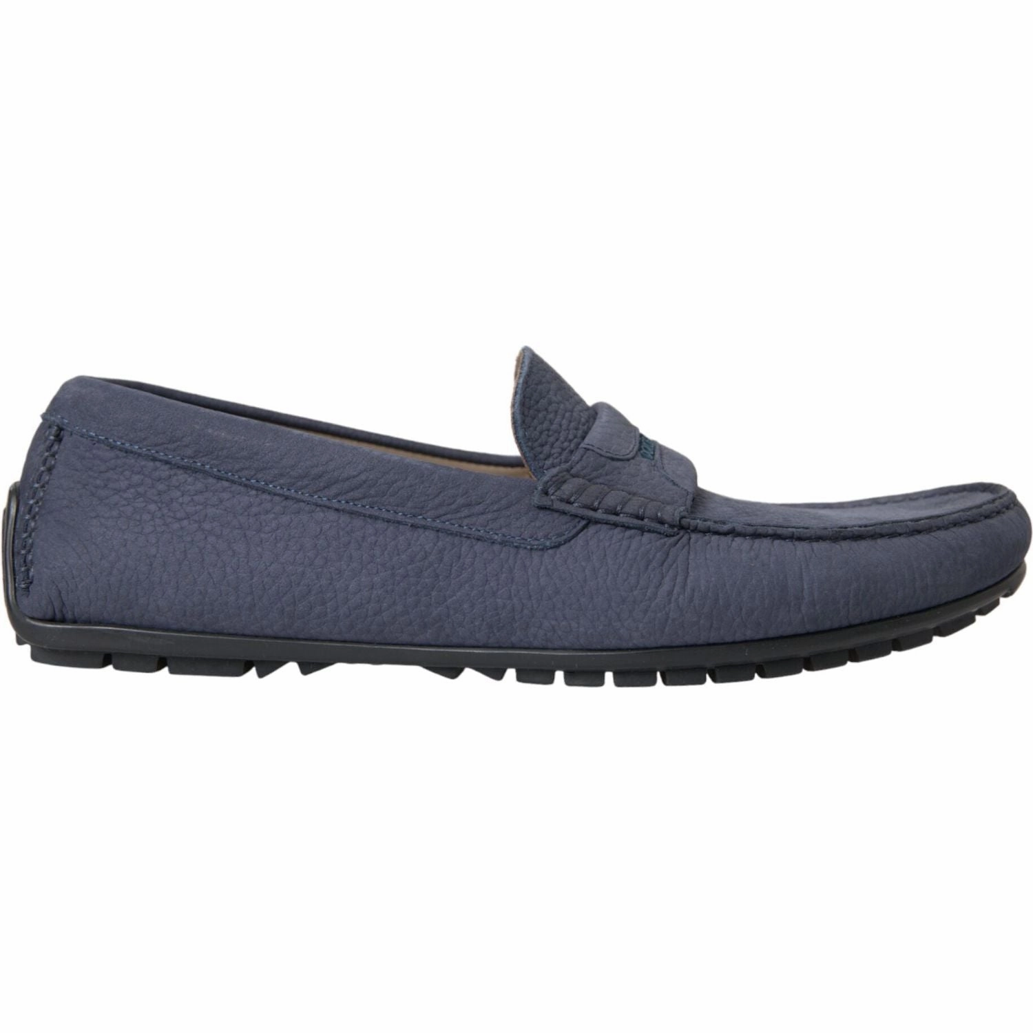 Dolce & Gabbana Blue Calf Leather Slip On Moccasin Shoes Dress Loafers