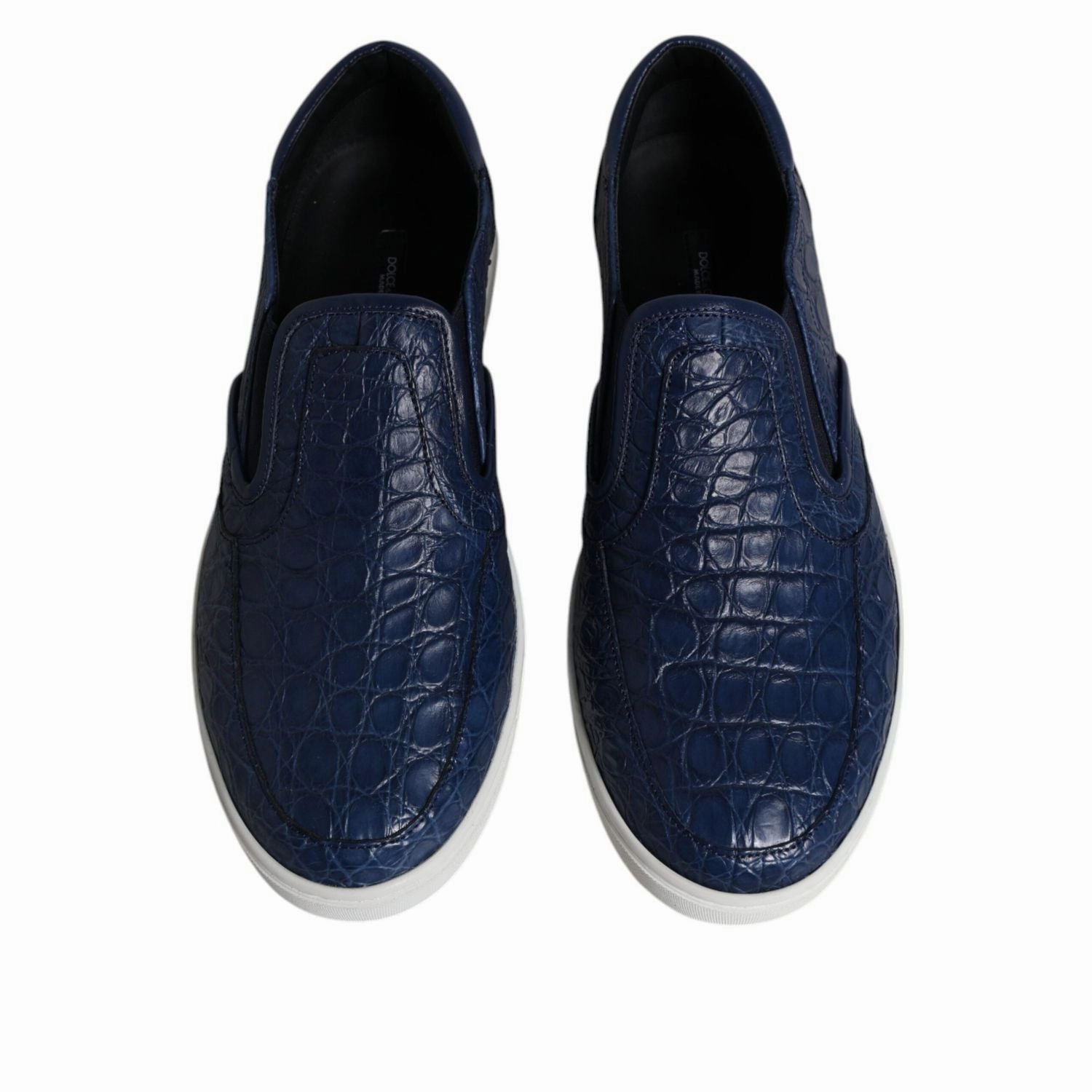Dolce & Gabbana Blue Croc Exotic Leather Men Sneakers Shoes Sneakers Wedding