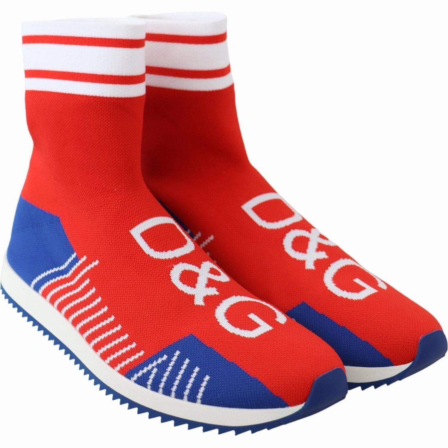 Dolce & Gabbana Blue Red Sorrento Logo Sneakers Socks Shoes 2024 Business Casual Shoes
