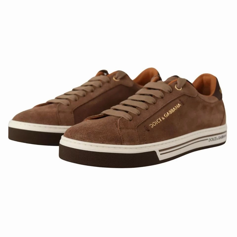Dolce & Gabbana Brown Suede Logo Low Top Sneakers Men Shoes Isabel Marant Sneakers Dupe
