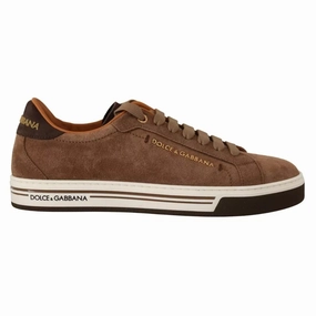 Dolce & Gabbana Brown Suede Logo Low Top Sneakers Men Shoes Best Nursing Shoes Sneakers