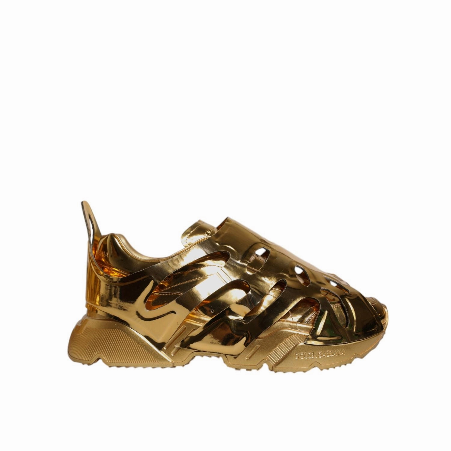 Dolce & Gabbana Gold Daymaster Leather Low Top Sneakers Shoes Dress Pants And Sneakers