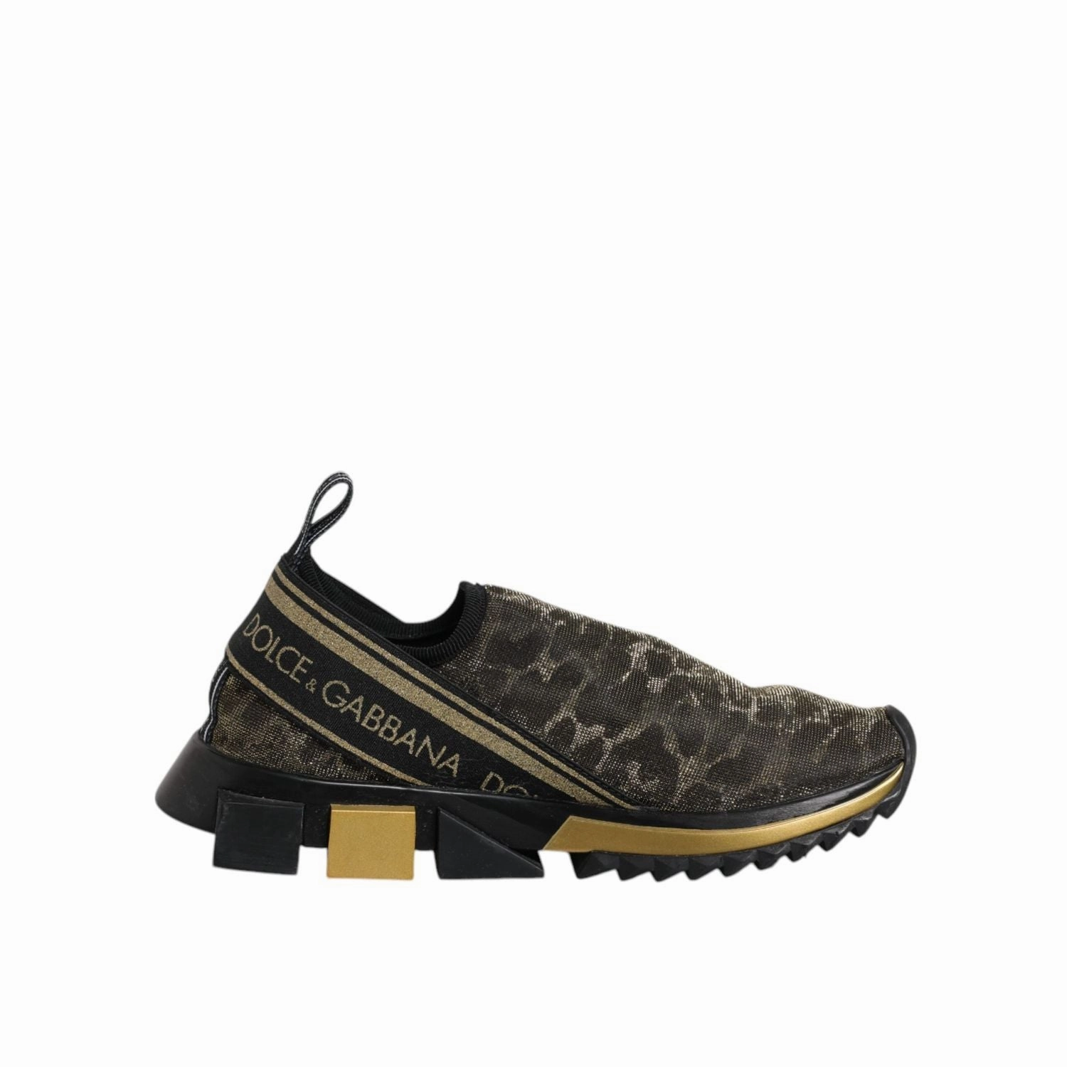 Sneakers Definition Dolce & Gabbana Gold Glitter Leopard Sorrento Sneakers Shoes