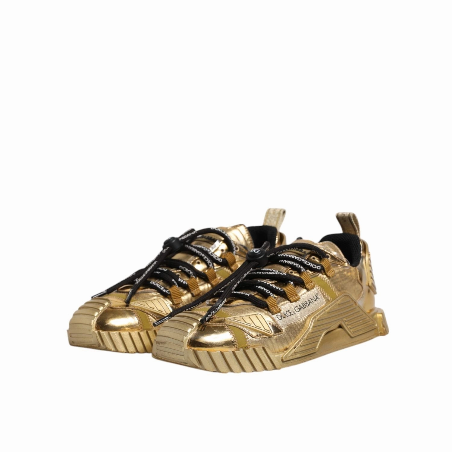 Sneakers Chloe Dolce & Gabbana Gold Stretch Lace Up NS1 Sneakers Shoes