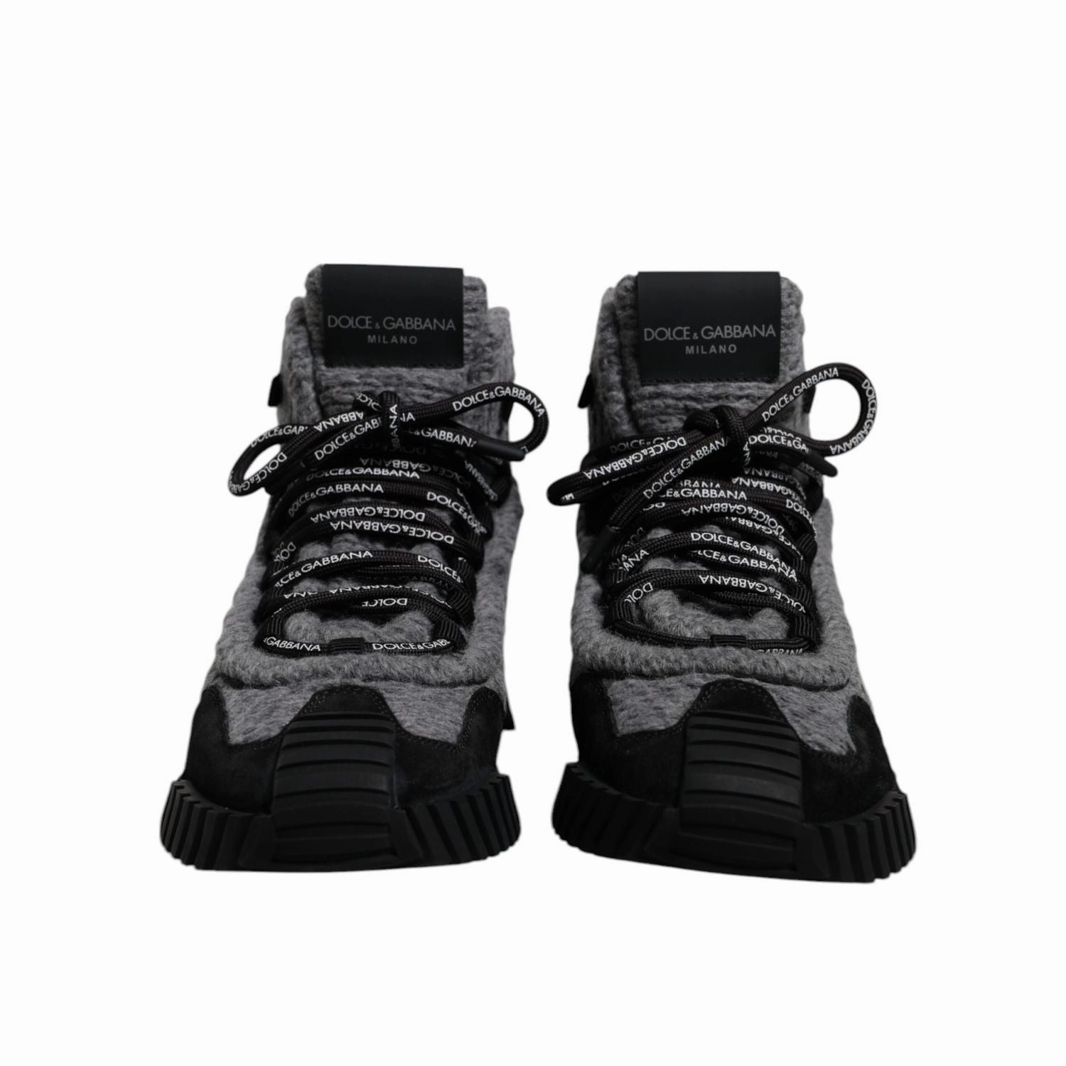 Dolce & Gabbana Gray Black NS1 High Top Boots Sneakers Shoes Dyeable Sneakers