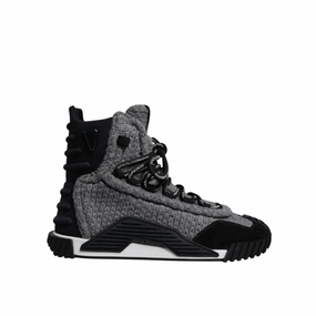 Dolce & Gabbana Gray Black NS1 High Top Boots Sneakers Shoes Trump Sells Assassination Sneakers