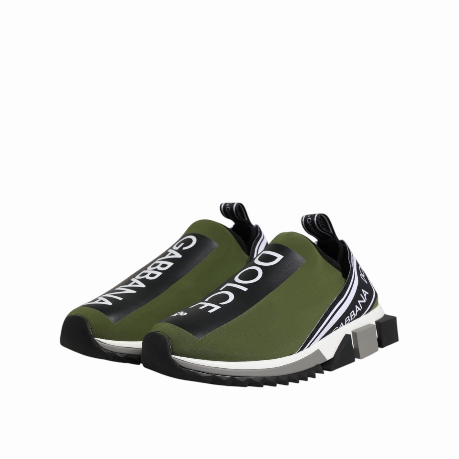 Waterproof High Top Sneakers Dolce & Gabbana Green Black Slip On Sorrento Sneakers Shoes