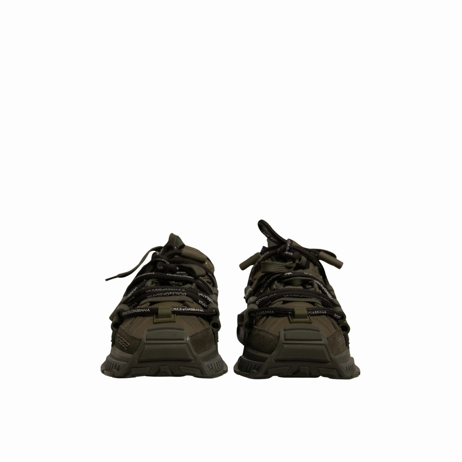 Pointed Toe Sneakers Dolce & Gabbana Military Green Space Low Top Sneakers Shoes