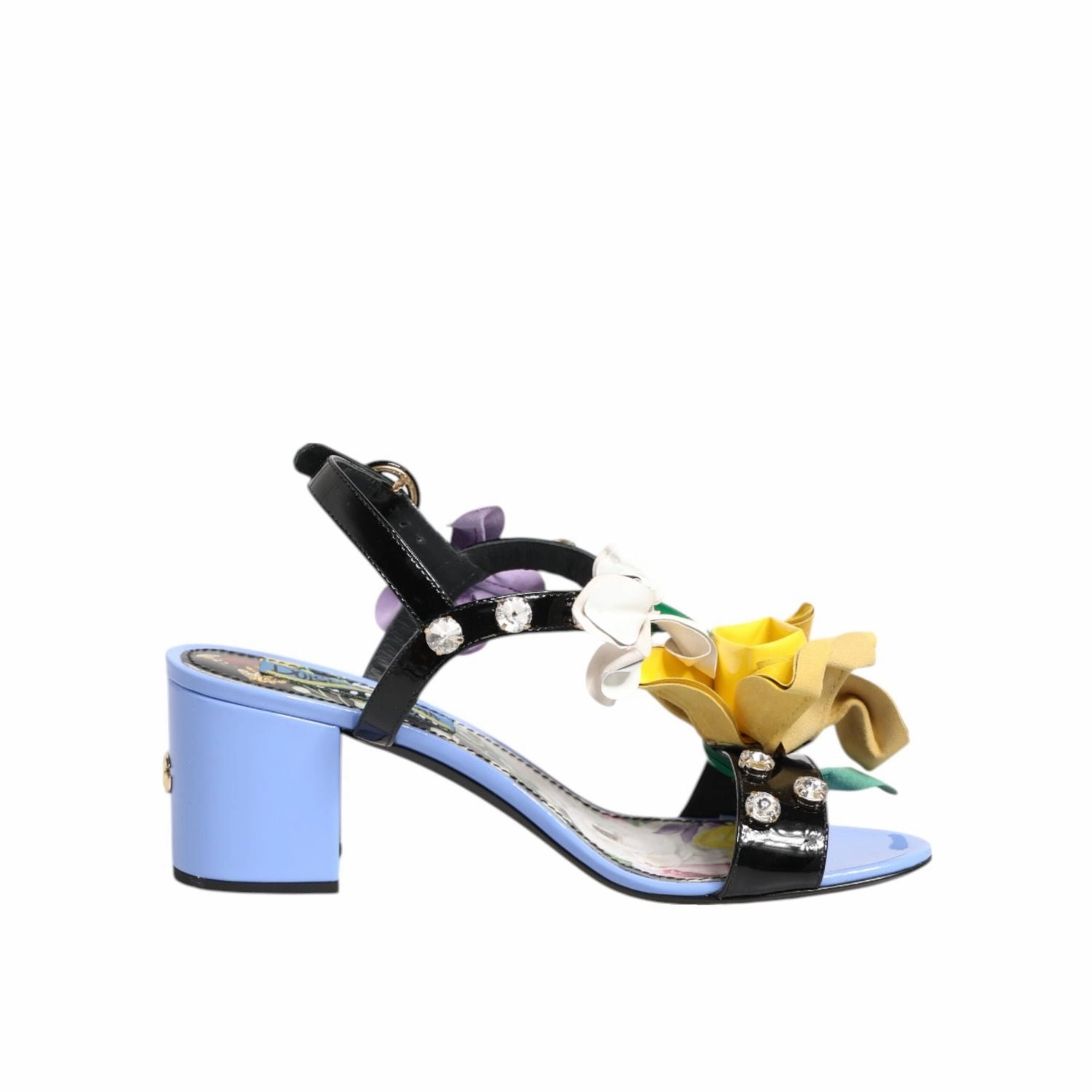 Birken Sandals Dolce & Gabbana Multicolor Floral Appliqu Crystal Sandal Shoes