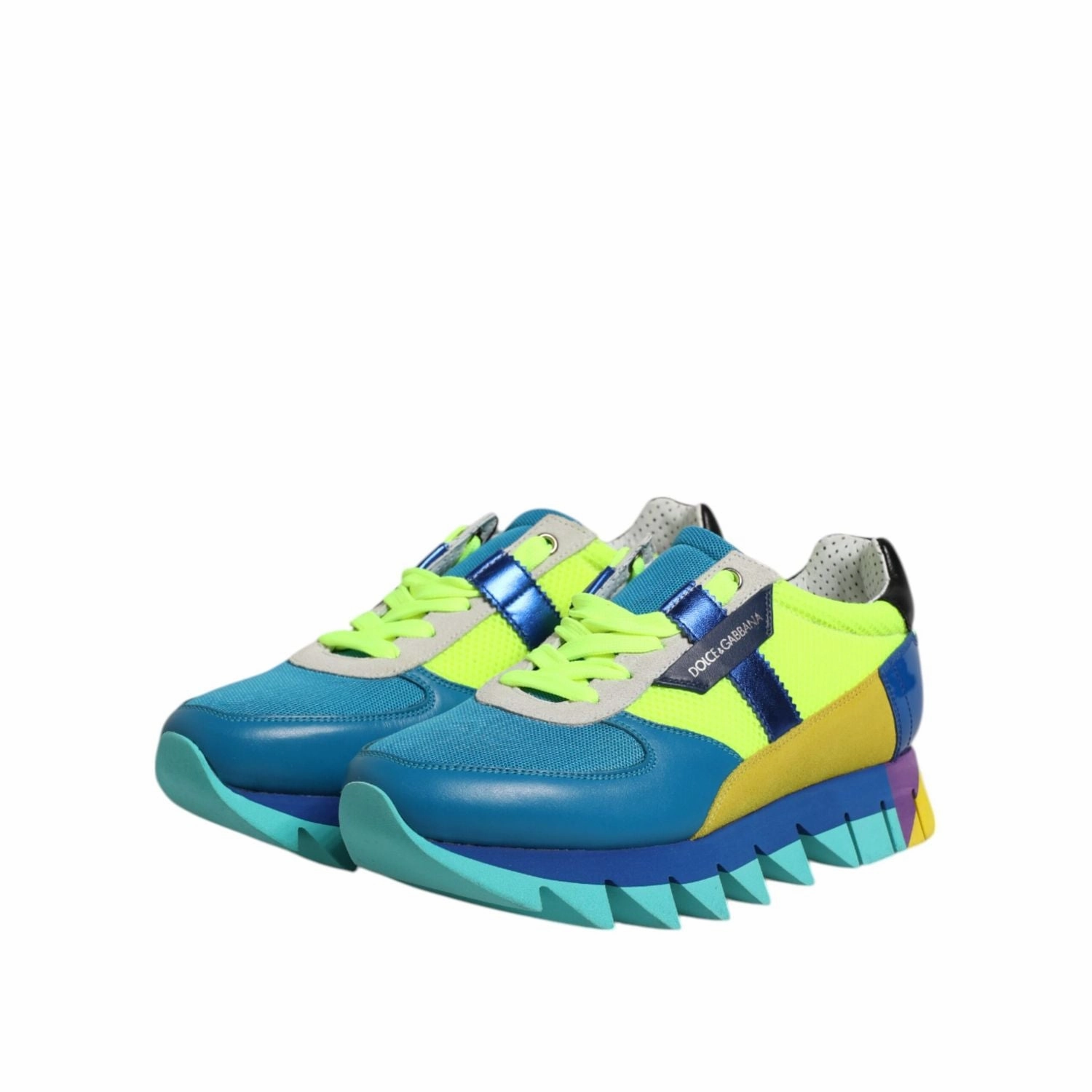 Dolce & Gabbana Multicolor Leather Low Top Men Sneakers Shoes Sneakers 1980s