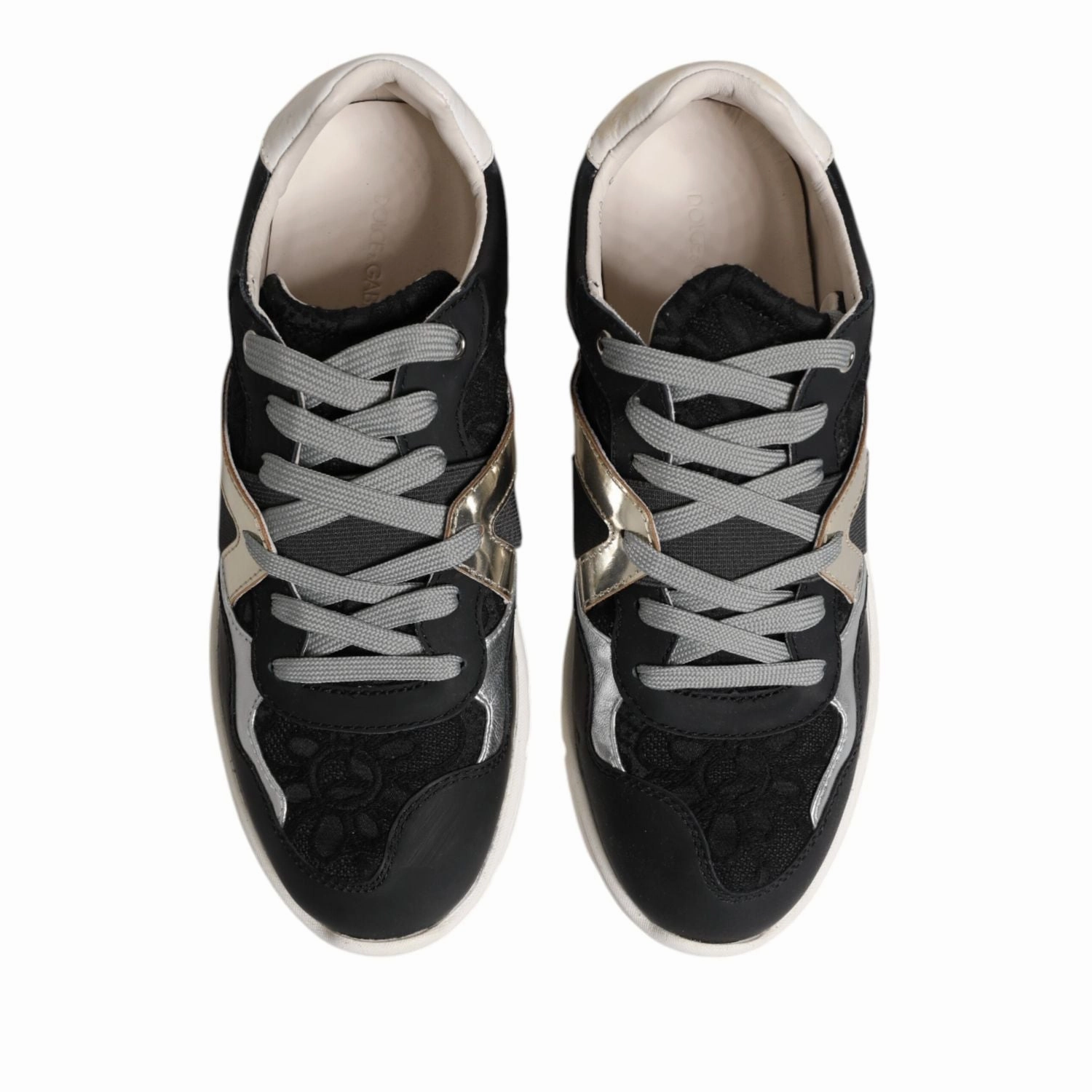 Merino Wool Sneakers Dolce & Gabbana Multicolor Leather Suede Low Top Sneaker Shoes